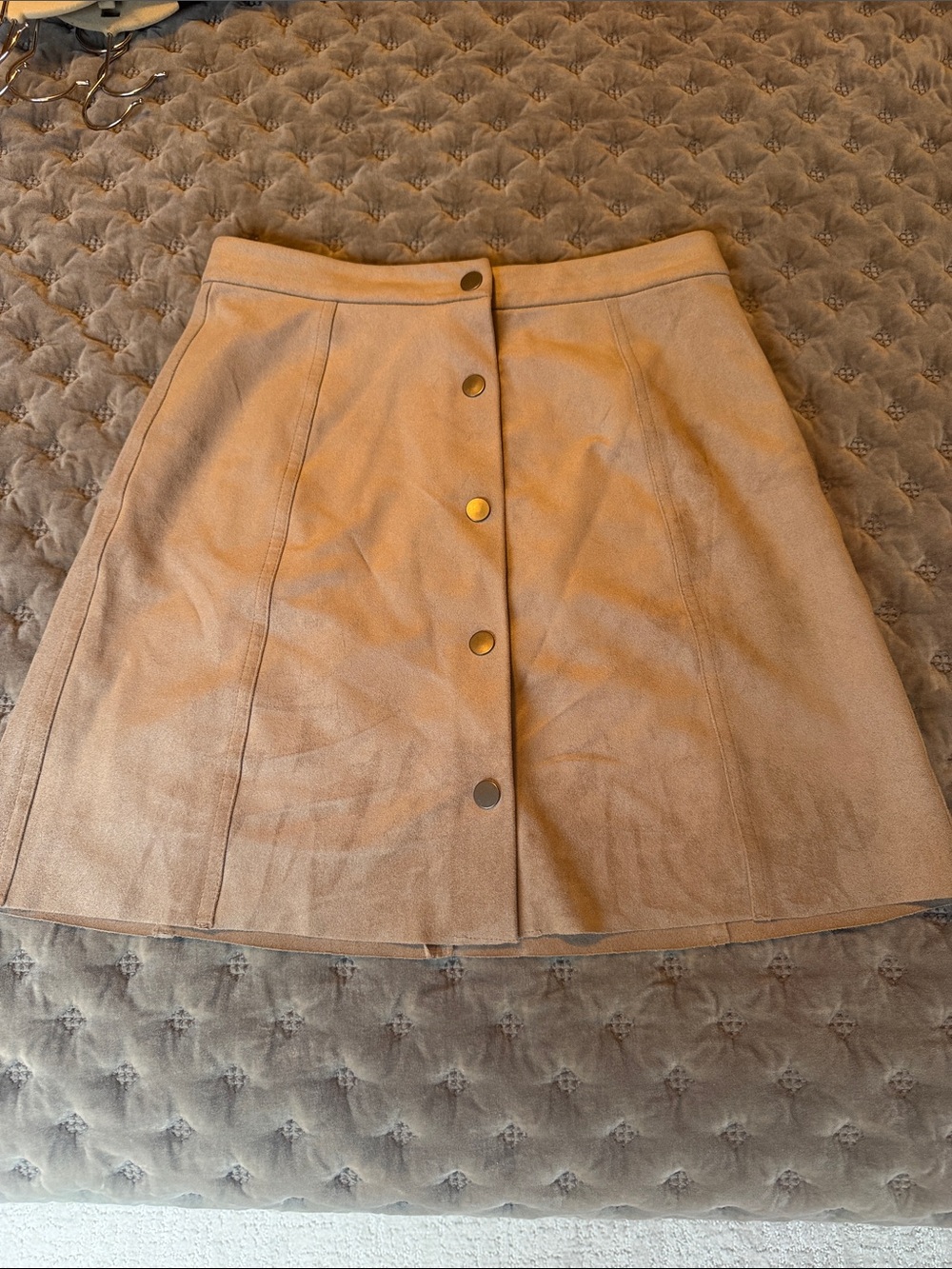 Wilfred Tan Button-Front Mini Skirt